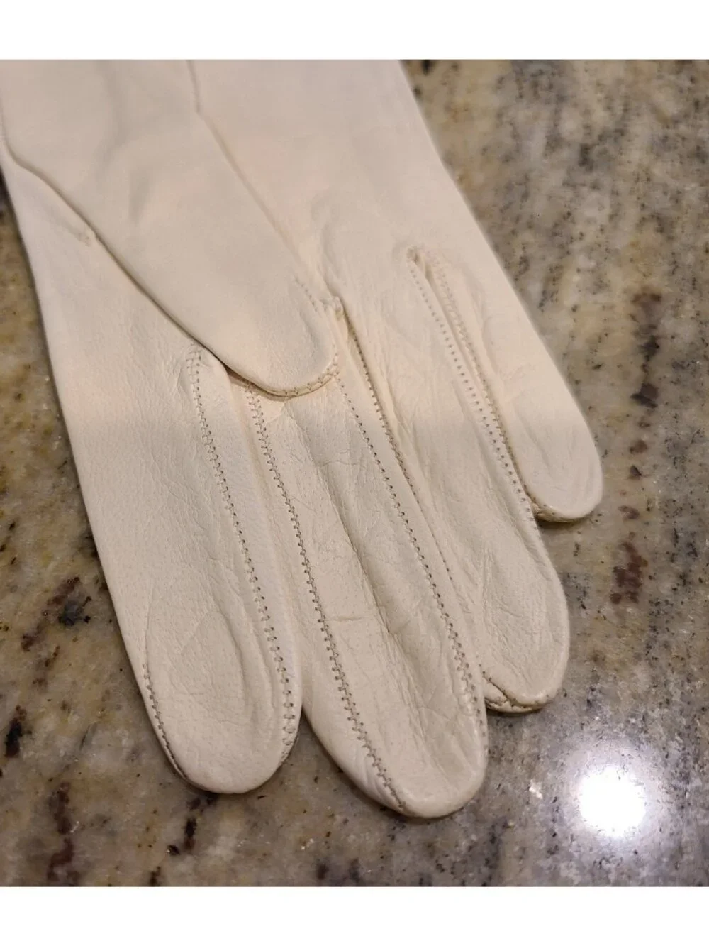 Vintage Size S Cream Formal Leather 8